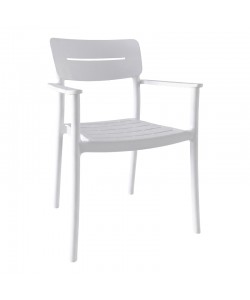 Πολυθρόνα Pilma pakoworld λευκό PP 57x54x82εκ