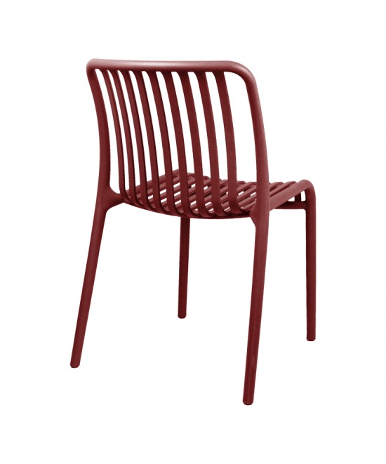 Καρέκλα Zoi pakoworld στοιβαζόμενη terracotta PP 42x58x79εκ