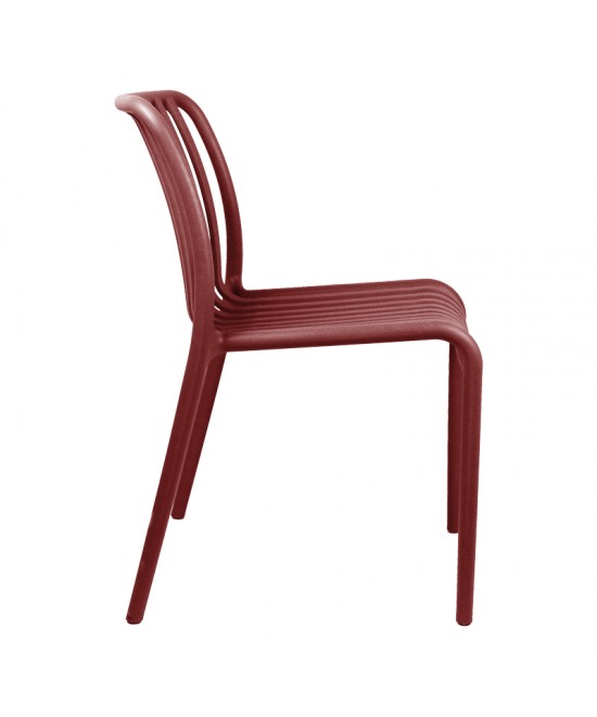 Καρέκλα Zoi pakoworld στοιβαζόμενη terracotta PP 42x58x79εκ