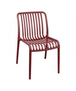 Καρέκλα Zoi pakoworld στοιβαζόμενη terracotta PP 42x58x79εκ