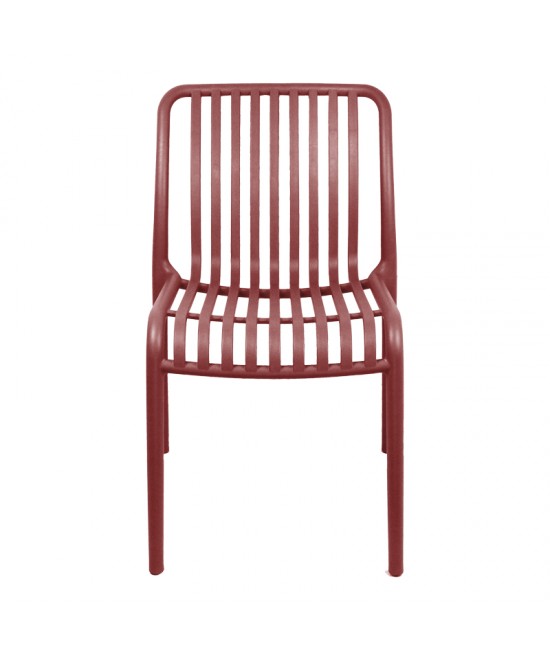 Καρέκλα Zoi pakoworld στοιβαζόμενη terracotta PP 42x58x79εκ