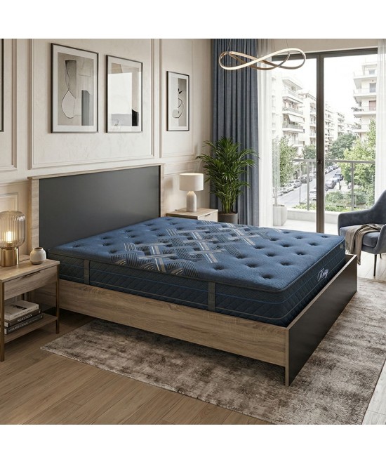 Κρεβάτι με στρώμα Athos-Resty pakoworld sonoma-ανθρακί 160x200εκ