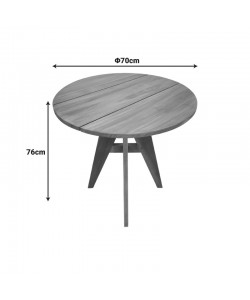 Τραπέζι Cadrada pakoworld teak ξύλο σε φυσική απόχρωση Φ70x76εκ
