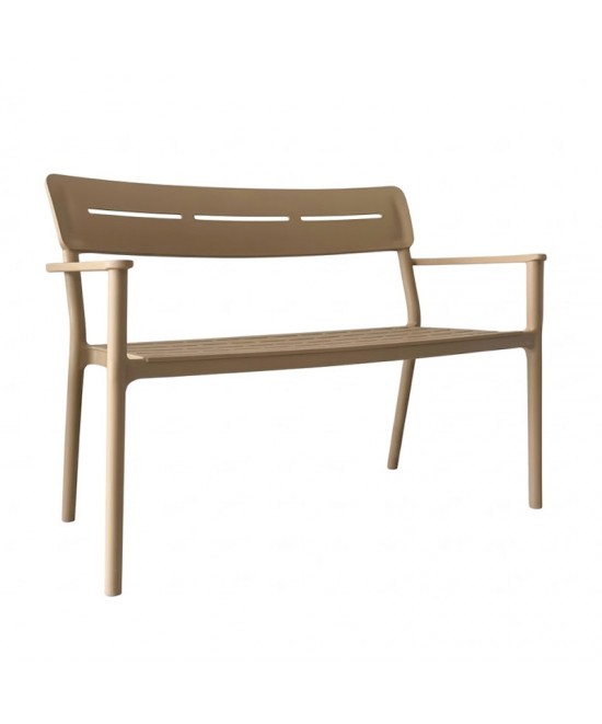 Παγκάκι διθέσιο Cadrin pakoworld cappuccino PP 117x60x83εκ