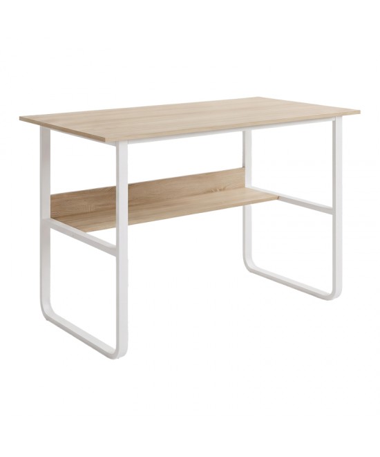 Γραφείο εργασίας Kela pakoworld mdf σε oak απόχρωση με λευκό μέταλλο 100x60x73εκ Γραφείο εργασίας Kela pakoworld mdf σε oak απόχρωση με λευκό μέταλλο 100x60x73εκ