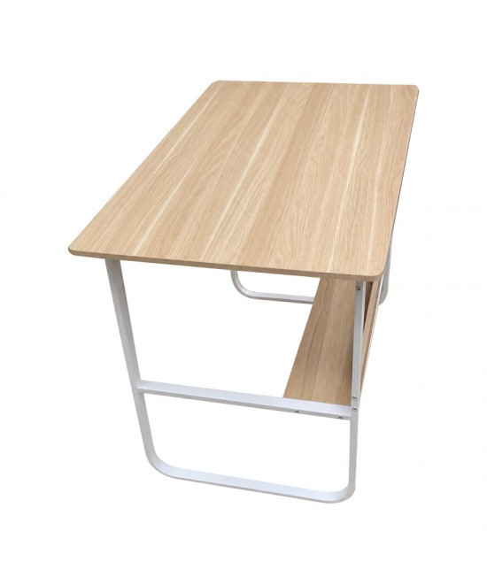 Γραφείο εργασίας Kela pakoworld mdf σε oak απόχρωση με λευκό μέταλλο 100x60x73εκ Γραφείο εργασίας Kela pakoworld mdf σε oak απόχρωση με λευκό μέταλλο 100x60x73εκ