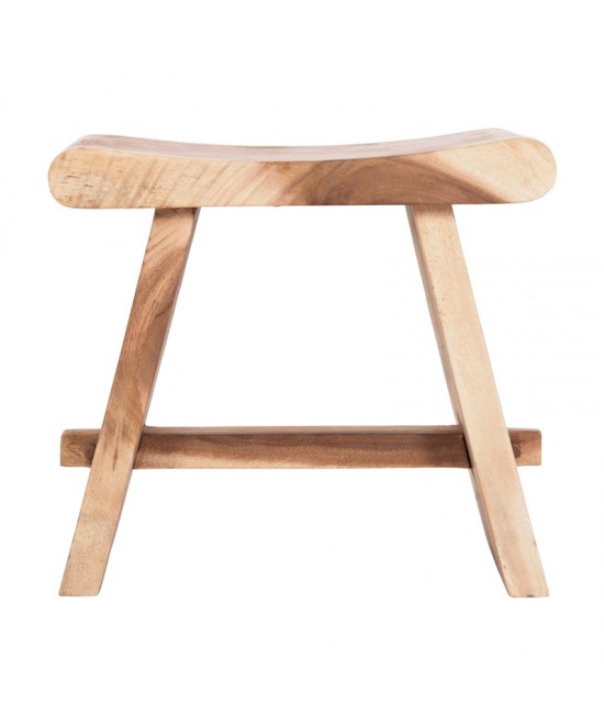 Σκαμπό Saddle pakoworld suar ξύλο σε φυσική απόχρωση 50x30x50εκ