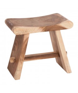 Σκαμπό Saddle pakoworld suar ξύλο σε φυσική απόχρωση 50x30x50εκ