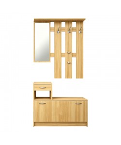 Έπιπλο εισόδου Jentia pakoworld  με καθρέπτη sonoma MDF 100x24x186εκ