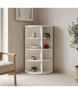 Γωνιακή ραφιέρα Benzal pakoworld λευκό MDF 80x30x120εκ