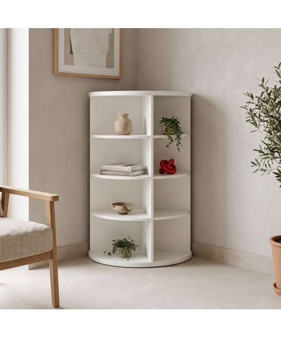 Γωνιακή ραφιέρα Benzal pakoworld λευκό MDF 80x30x120εκ