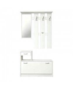 Έπιπλο εισόδου Jentia pakoworld με καθρέπτη λευκό MDF 100x24x186εκ