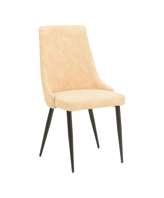 Καρέκλα Trenda pakoworld μπεζ ύφασμα με μαύρο μεταλλικό πόδι 59x44x90εκ Καρέκλα Trenda pakoworld μπεζ ύφασμα με μαύρο μεταλλικό πόδι 59x44x90εκ