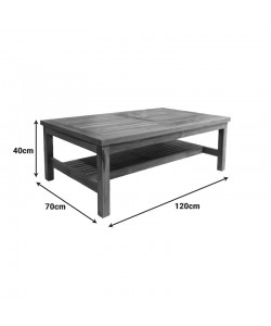 Τραπέζι σαλονιού Louf pakoworld καρυδί teak ξύλο 120x70x40εκ