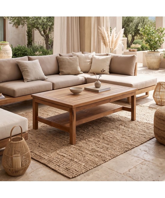Τραπέζι σαλονιού Louf pakoworld καρυδί teak ξύλο 120x70x40εκ Τραπέζι σαλονιού Louf pakoworld καρυδί teak ξύλο 120x70x40εκ