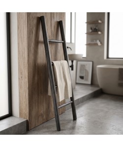 Σκάλα Morjeve pakoworld μαύρο teak ξύλο 45x6x150εκ