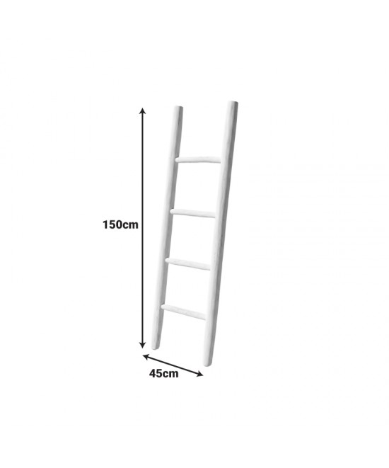 Σκάλα Morjeve pakoworld μαύρο teak ξύλο 45x6x150εκ