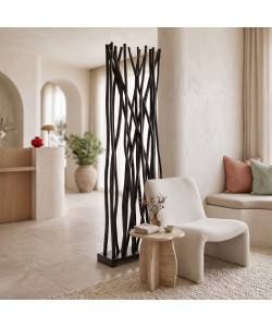 Διακοσμητικό δαπέδου Jati pakoworld μαύρο teak ξύλο 60x20x190εκ