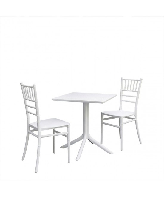 Τραπεζαρία Groovy Tifany I pakoworld σετ 3τεμ λευκό PP 60x60x76εκ Τραπεζαρία Groovy Tifany I pakoworld σετ 3τεμ λευκό PP 60x60x76εκ