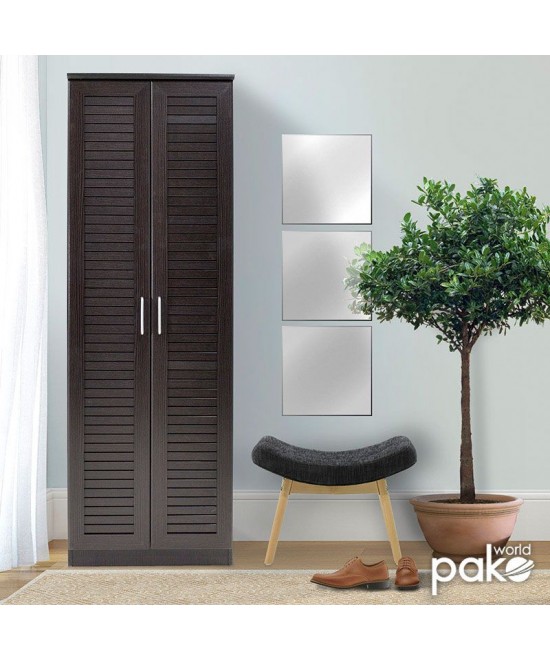 Παπουτσοθήκη-ντουλάπα SANTE pakoworld 21 ζεύγων χρώμα wenge 60x37x183εκ