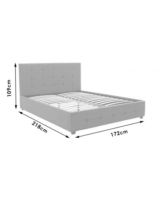 Κρεβάτι Roi pakoworld διπλό 160x200 PU μαύρο ματ + αποθηκευτικό χώρο