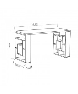 Γραφείο Labirent pakoworld λευκό 140x60x75εκ
