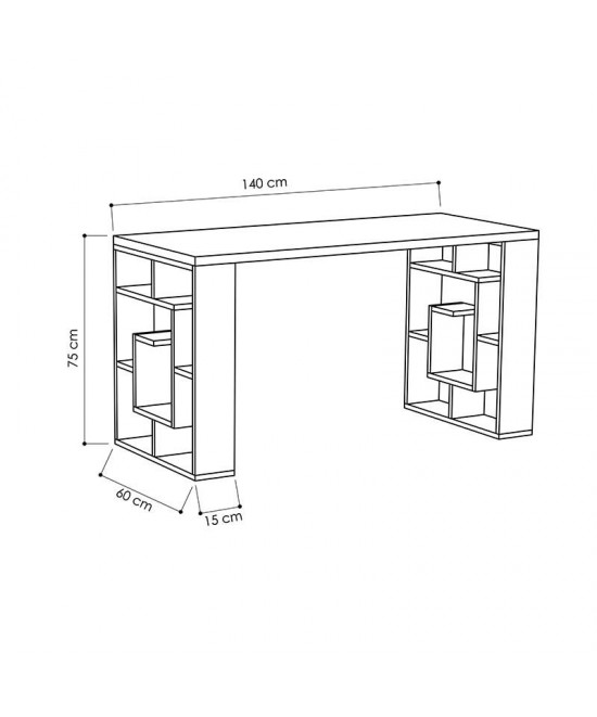 Γραφείο Labirent pakoworld λευκό 140x60x75εκ