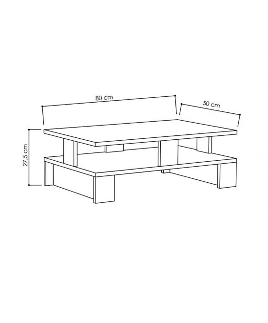 Τραπέζι σαλονιού Mansu pakoworld χρώμα φυσικό 80x50x27,5εκ