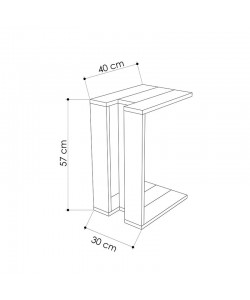 Βοηθητικό τραπέζι Muju pakoworld σε χρώμα φυσικό – ανθρακί 40x30x57εκ Βοηθητικό τραπέζι Muju pakoworld σε χρώμα φυσικό – ανθρακί 40x30x57εκ