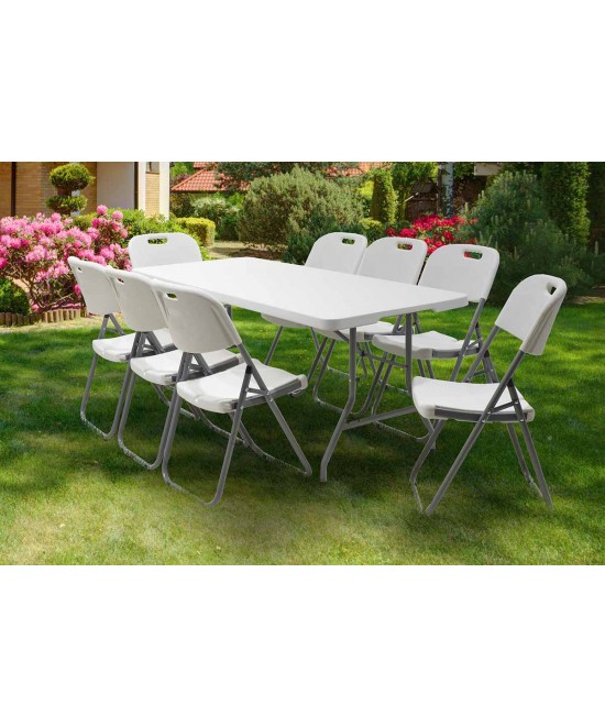 Τραπέζι catering Rodeo pakoworld πτυσσόμενο-βαλίτσα λευκό 152x70x74εκ Τραπέζι catering Rodeo pakoworld πτυσσόμενο-βαλίτσα λευκό 152x70x74εκ