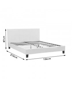 Κρεβάτι Nevil pakoworld διπλό 150x200 PU χρώμα λευκό ματ Κρεβάτι Nevil pakoworld διπλό 150x200 PU χρώμα λευκό ματ
