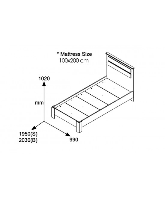 Κρεβάτι μονό OLYMPUS pakoworld σε χρώμα castillo-toro 100x200εκ