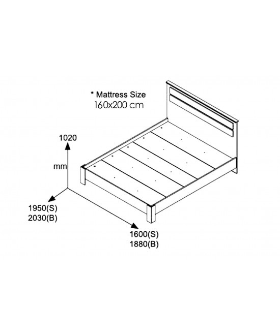 Κρεβάτι διπλό OLYMPUS pakoworld σε χρώμα castillo-toro 160x200εκ