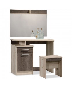 Τουαλέτα κρεβατοκάμαρας OLYMPUS pakoworld με καθρέπτη και σκαμπό χρώμα castillo-toro