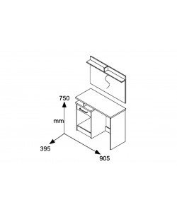 Τουαλέτα κρεβατοκάμαρας OLYMPUS pakoworld με καθρέπτη και σκαμπό χρώμα castillo-toro