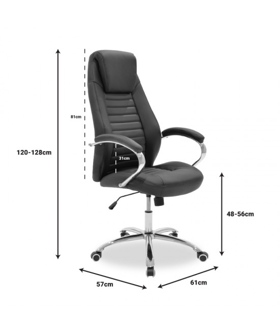 Καρέκλα γραφείου διευθυντή Sonar pakoworld pu μαύρο