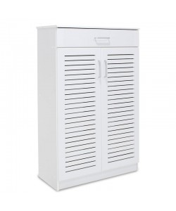 Παπουτσοθήκη-ντουλάπι SANTE pakoworld 20 ζεύγων χρώμα λευκό 80x37x123εκ