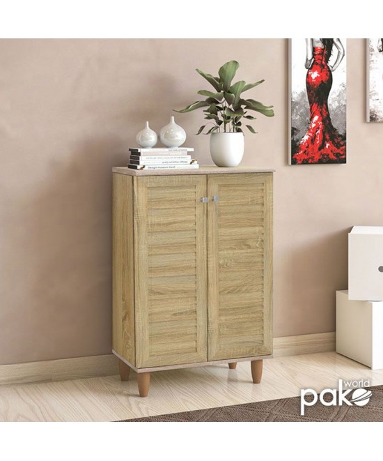 Παπουτσοθήκη-ντουλάπι SANTO pakoworld 10 ζεύγων χρώμα sonoma 60x34,5x91,5εκ