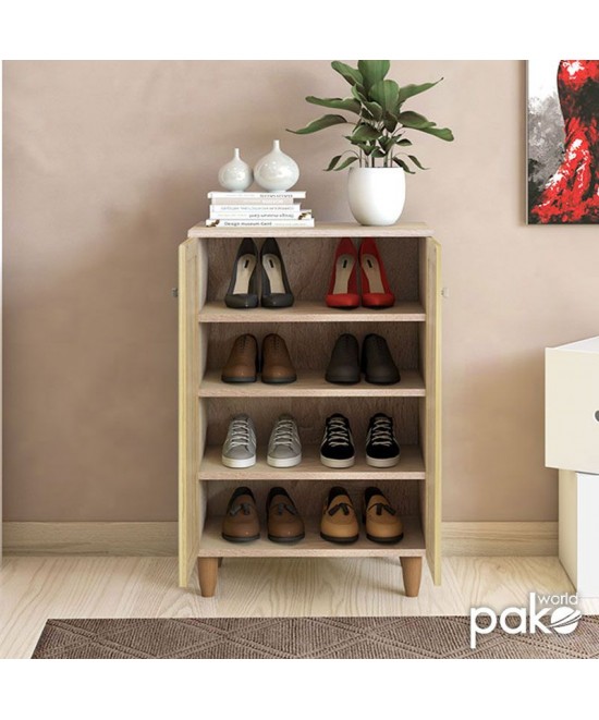 Παπουτσοθήκη-ντουλάπι SANTO pakoworld 10 ζεύγων χρώμα sonoma 60x34,5x91,5εκ