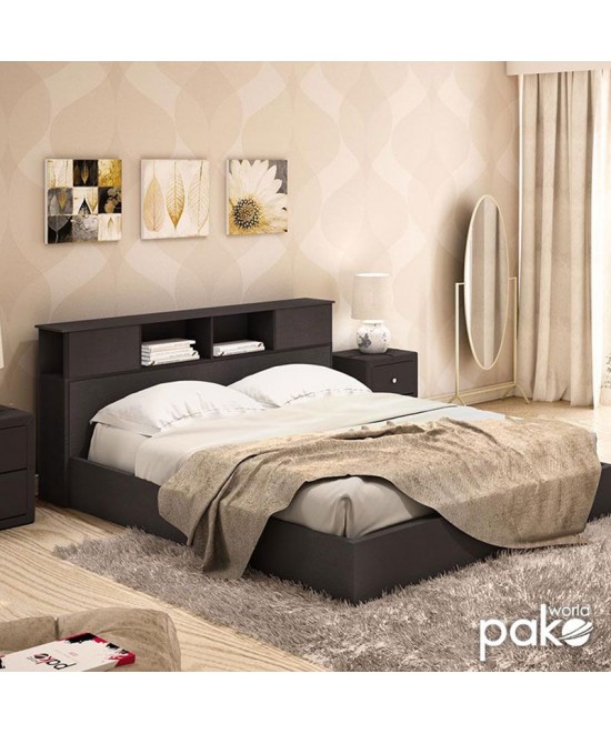 Κρεβάτι διπλό OLYMPUS pakoworld χρώμα wenge 160x200εκ