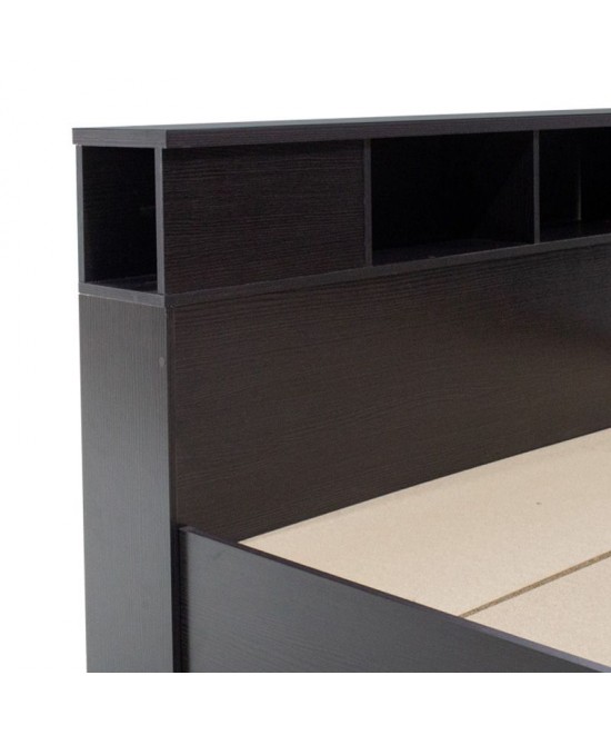 Κρεβάτι διπλό OLYMPUS pakoworld χρώμα wenge 160x200εκ