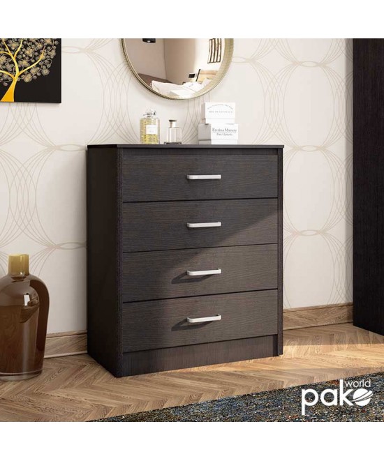 Συρταριέρα OLYMPUS pakoworld με 4 συρτάρια χρώμα wenge 80x40x95εκ