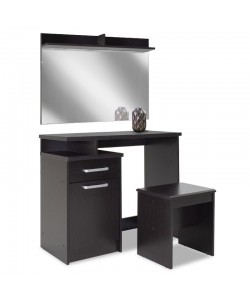 Τουαλέτα κρεβατοκάμαρας OLYMPUS pakoworld με καθρέπτη και σκαμπό χρώμα wenge