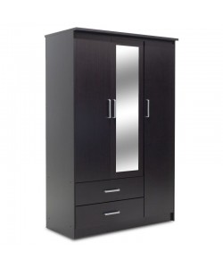 Ντουλάπα ρούχων τρίφυλλη OLYMPUS pakoworld χρώμα wenge 120x57x183εκ