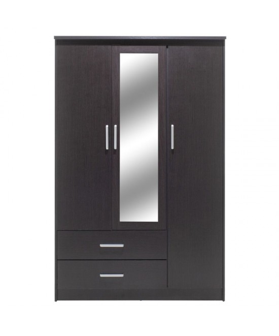 Ντουλάπα ρούχων τρίφυλλη OLYMPUS pakoworld χρώμα wenge 120x57x183εκ