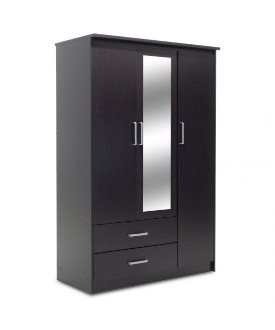 Ντουλάπα ρούχων τρίφυλλη OLYMPUS pakoworld χρώμα wenge 120x57x183εκ