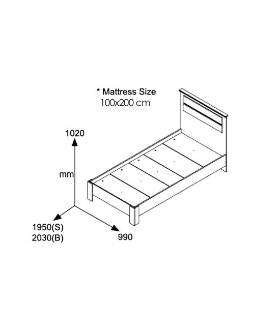 Κρεβάτι μονό OLYMPUS pakoworld σε χρώμα wenge 100x200εκ