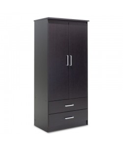 Ντουλάπα ρούχων δίφυλλη OLYMPUS pakoworld χρώμα wenge 81x57x183εκ