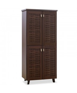 Παπουτσοθήκη-ντουλάπα MANTAM pakoworld 24 ζεύγων χρώμα καρυδί 78x40x170,5εκ