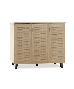 Παπουτσοθήκη-ντουλάπι MANTAM pakoworld 16 ζεύγων χρώμα sonoma 115,5x40x92εκ